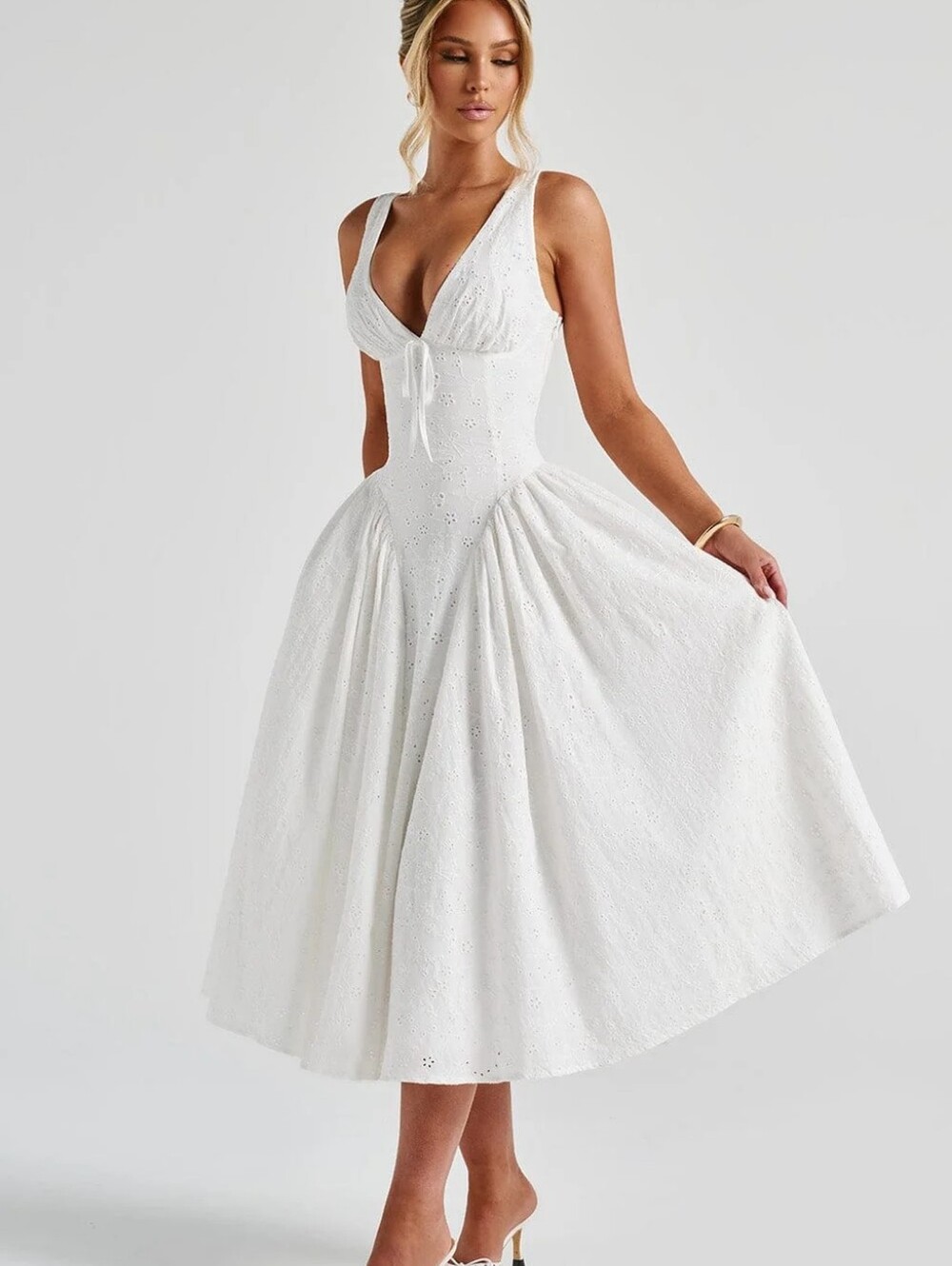Vestido midi Monroe - Marfil Babyboo NWT $194 - Picture 9 of 15